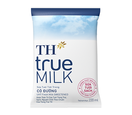 TH true MILK Sweetened fresh milk in paper bag 220ml