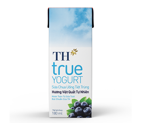Sữa Chua Uống Tiệt Trùng TH true YOGURT Hương Việt Quất Tự Nhiên