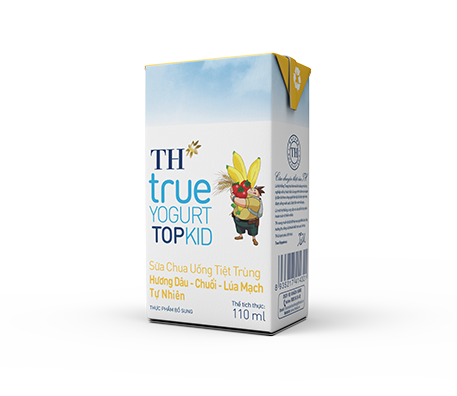 Sữa Chua Uống Tiệt Trùng TH true YOGURT Hương Dâu-Chuối-Lúa Mạch Tự Nhiên 110 ml