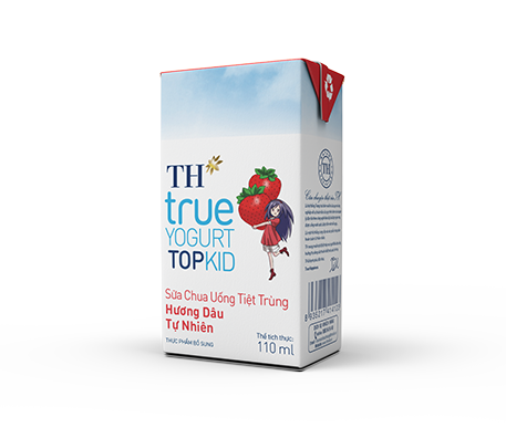 Sữa Chua Uống Tiệt Trùng TH true YOGURT TOPKID Hương Dâu Tự Nhiên 110 ml
