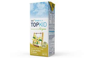 Sữa Tươi Tiệt Trùng TH true MILK TOPKID Hoàn Toàn Từ Sữa Tươi Organic – Vị Kem Vanilla Tự Nhiên 180 ml