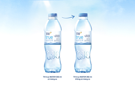 TH true WATER ngưng sử dụng màng co nắp chai