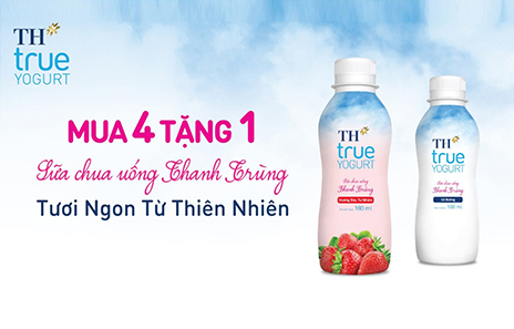 Chương Trình Khuyến Mại Người Tiêu Dùng: Mua 4 Tặng 1 Sữa Chua Từ Thiên Nhiên TH true YOGURT