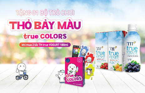 QUÀ TẶNG BỘ TRÒ CHƠI true COLORS KHI MUA SỮA CHUA UỐNG TIỆT TRÙNG TH true YOGURT 180ML