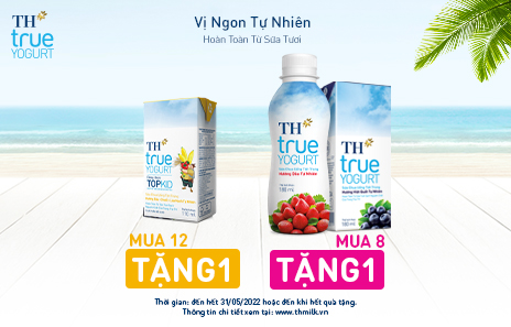 KHUYẾN MẠI VUI HÈ – BỘ SẢN PHẨM SỮA CHUA UỐNG TIỆT TRÙNG TH true YOGURT