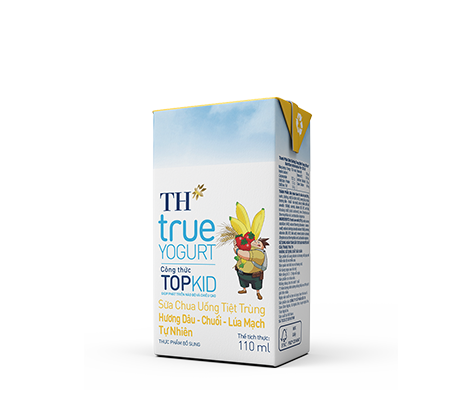 Sterilization Drinking Yogurt TH true YOGURT formula Strawberry-Banana-Barley TOP KID 110ml