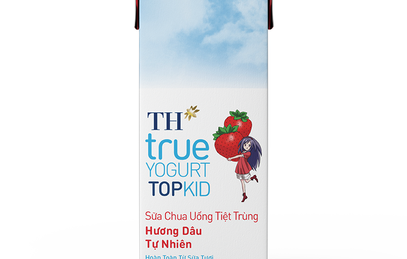 Sữa Chua Uống Tiệt Trùng Hương Dâu Tự Nhiên TH true YOGURT TOPKID 180 ml