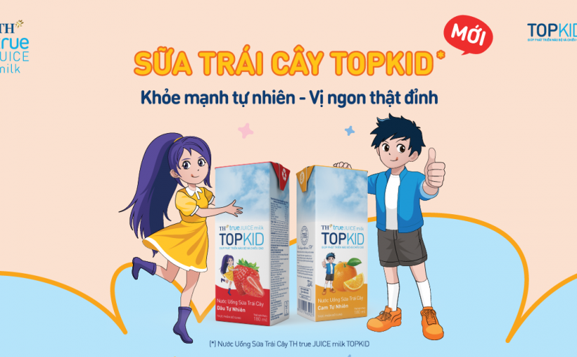 TẬP ĐOÀN TH RA MẮT NƯỚC UỐNG SỮA TRÁI CÂY TH TRUE JUICE MILK TOPKID 180 ML