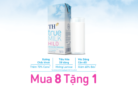 KHUYẾN MẠI MUA 8 TẶNG 1 – SỮA TƯƠI TIỆT TRÙNG VỊ TỰ NHIÊN TH true MILK HILO