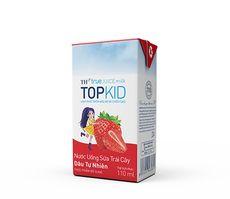 Nước uống sữa trái cây TH true JUICE milk TOPKID Dâu Tự Nhiên 110 ml