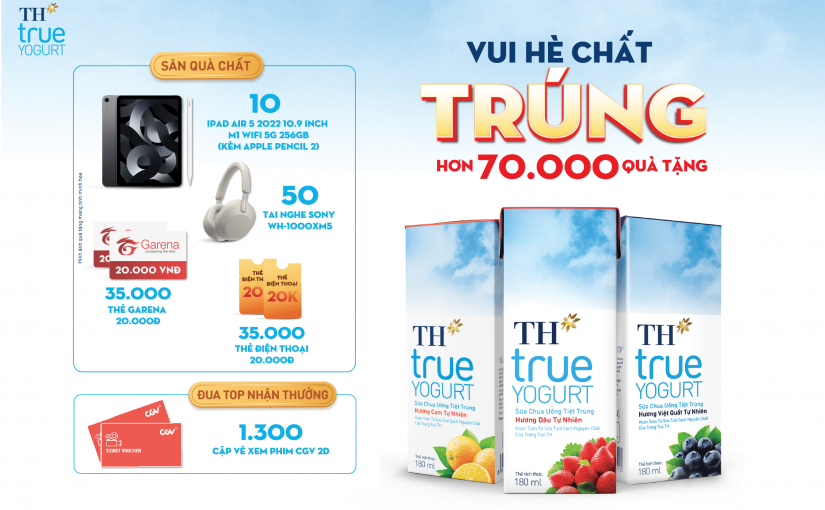 TH TRUE YOGURT – VUI HÈ CHẤT TRÚNG HƠN 70.000 QUÀ TẶNG