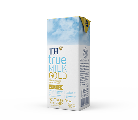 Sữa Tươi Tiệt Trùng Vị Tự Nhiên TH true MILK GOLD 180 ml – Công thức dinh dưỡng cho người lớn tuổi