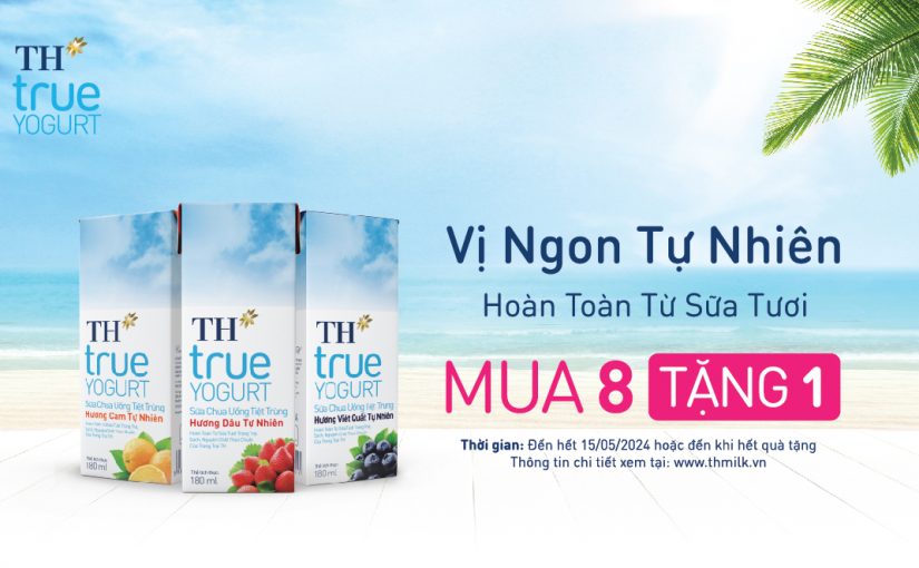 KHUYẾN MẠI MUA 8 TẶNG 1 – SỮA CHUA UỐNG TIỆT TRÙNG TH true YOGURT