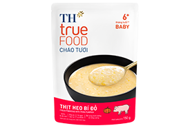 Cháo Tươi Thịt Heo Bí Đỏ TH true FOOD 150 g