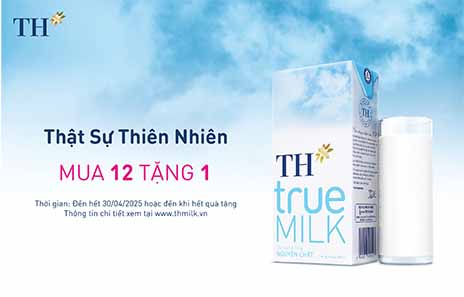 CHƯƠNG TRÌNH KHUYẾN MẠI QUÀ TẶNG MUA 12 TẶNG 1 – SỮA TƯƠI TIỆT TRÙNG TH true MILK